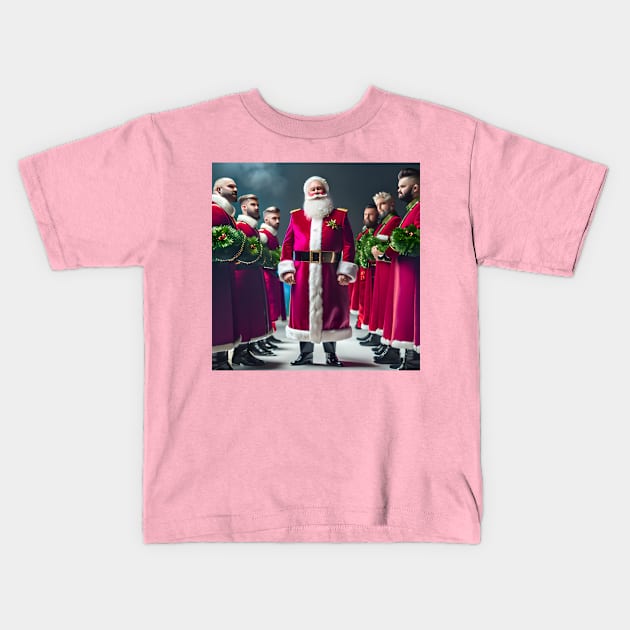 RimoVision Holiday Series 2023: Santa and the Gang Kids T-Shirt by RimoVision Group